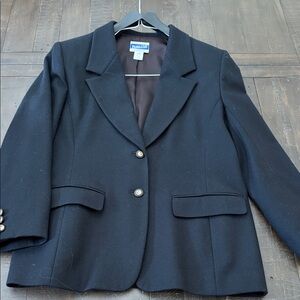 Pendleton Women's Black Blazer with Gold Buttons
